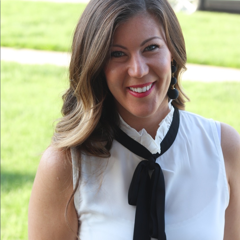 Feminine white shirt with black bow!